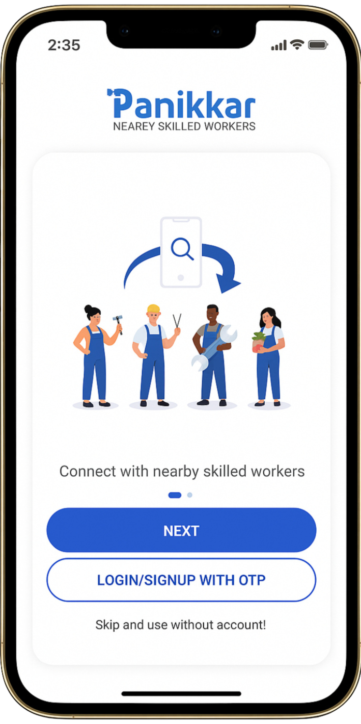 Panikkaar App Manage Services - Full control dashboard